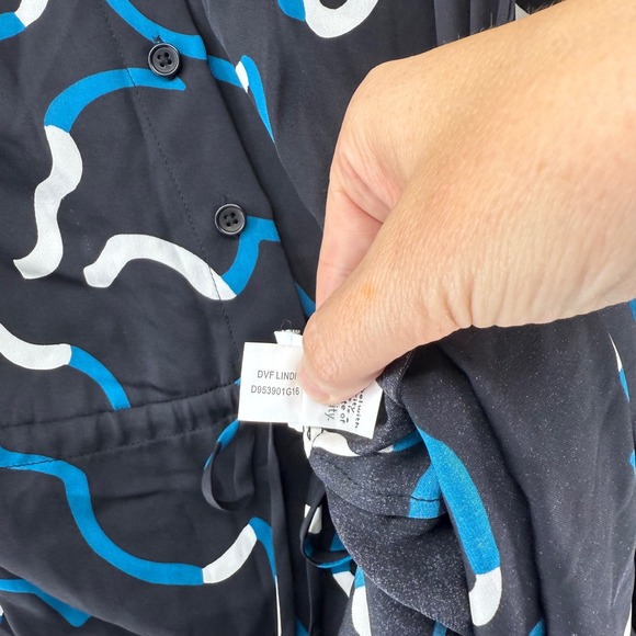 Diane von Furstenberg Lindi Dress‎ DVF Silk Blend Abstract Print  Size 2 - Picture 5 of 8